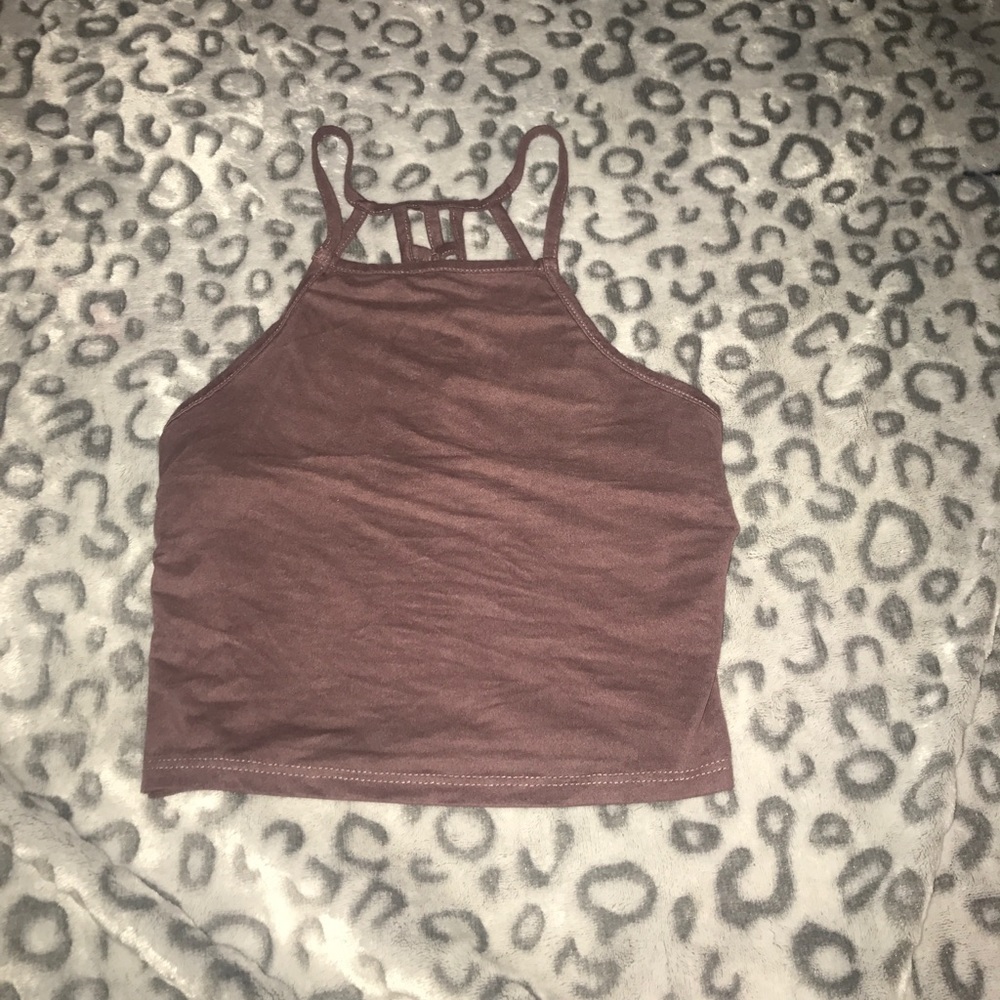 Velvet dark crop top